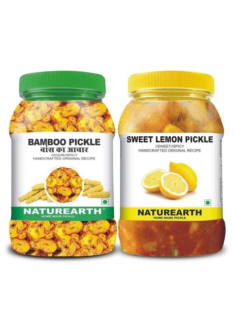 Naturearth 100 Natural Bamboo Pickle Sweet Lemon 400G Primium Quality Achar