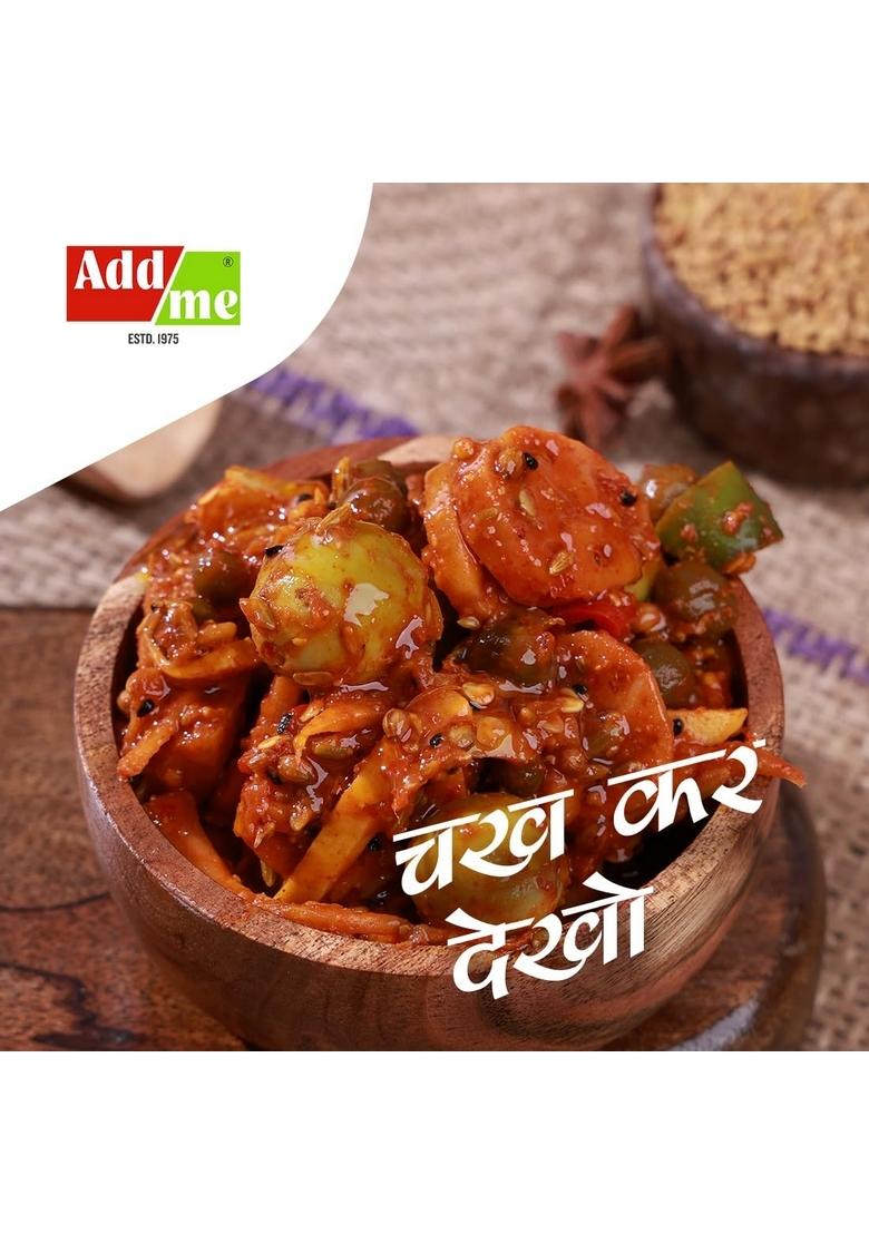 Add Me Homemade Mixed Pickle In Olive Oil 500Gm Mango Chilli Lemon Carrot Ker Ginger Karonda Lasoda Fruit Mix Achar Punjabi Style 500 Gm Glass Jar