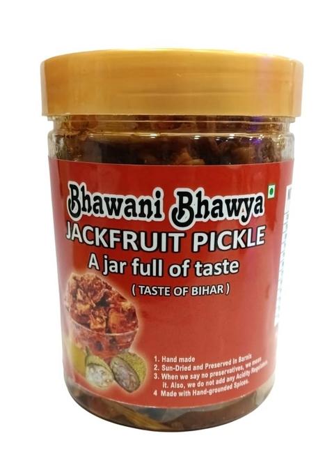 Bhawani Bhawya Jackfruit Pickle In Mustard Oil | Taste Of Bihar Sun Dried Preservative Free Spicy And Tasty Ready To Eat Soft Chewy Texture 250G