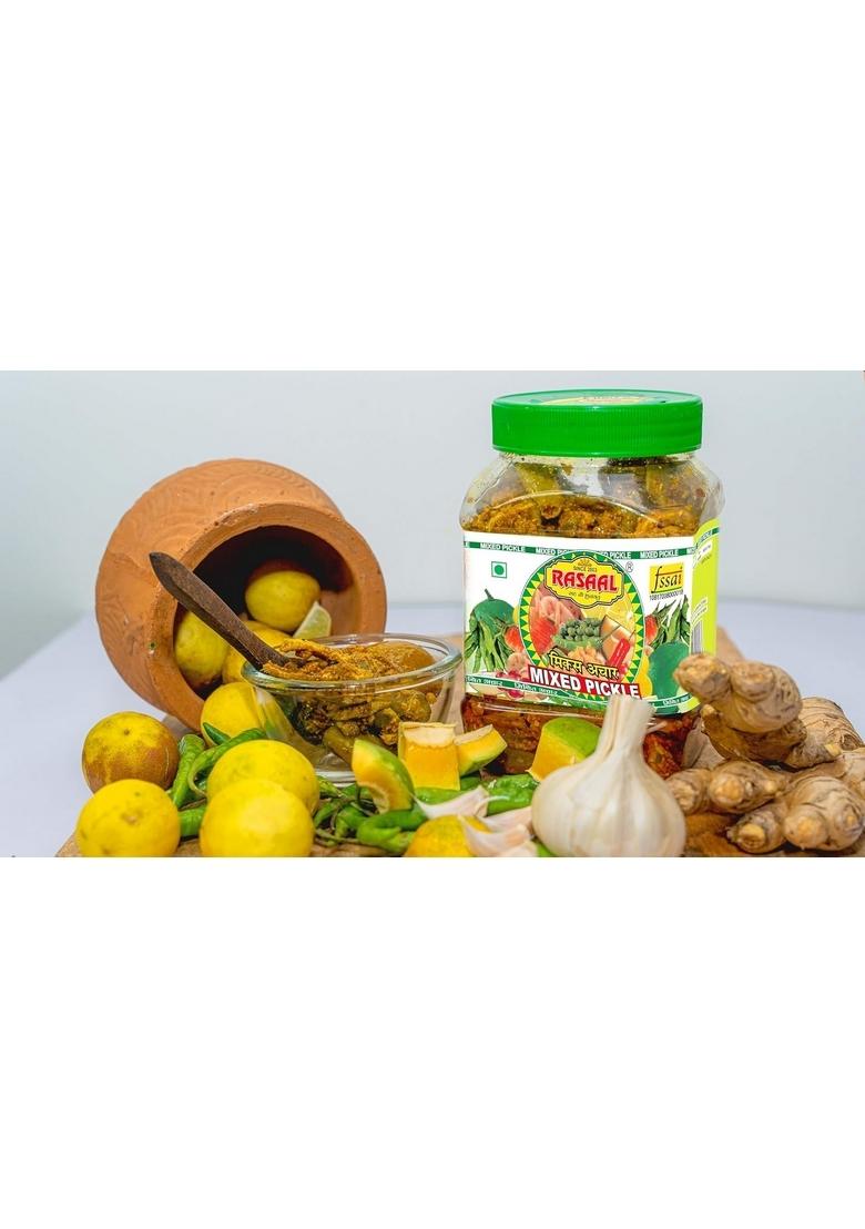 Rasaal Mix Pickle Pachranga Mixed Pickles 1Kg Home Made Recipe Mango Chilli Lemon Carrot Ker Ginger Karonda Lasoda Fruit Punjabi Achar