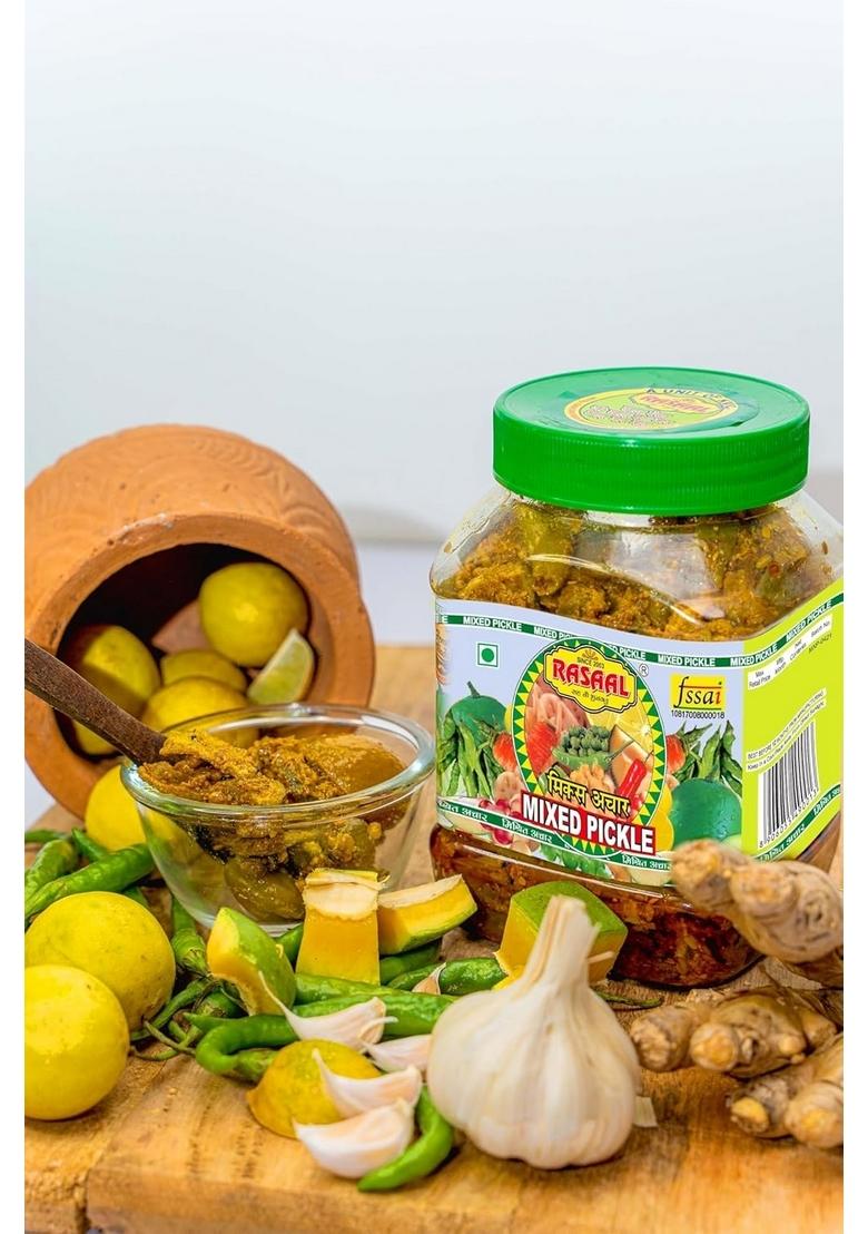 Rasaal Mix Pickle Pachranga Mixed Pickles 1Kg Home Made Recipe Mango Chilli Lemon Carrot Ker Ginger Karonda Lasoda Fruit Punjabi Achar