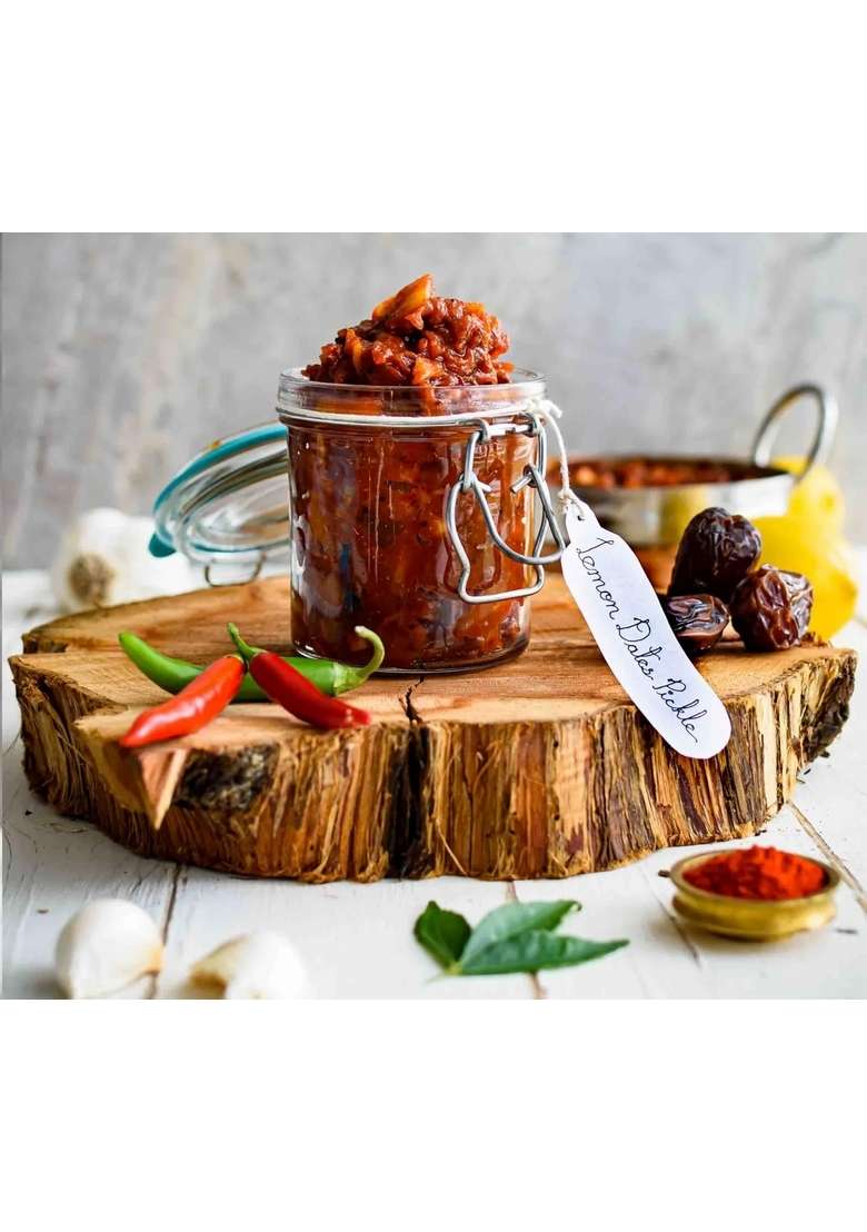 Aplenty Dates Pickle | Khajoor Ka Achar Natural Homemade Tasty Khajur Aachar No Preservatis Added Flavours 400G - Indya