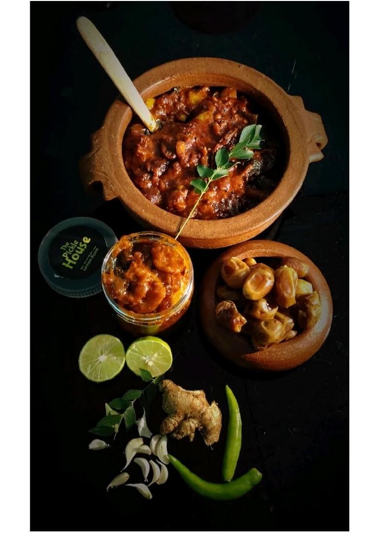 The Pickle House Homemade Lemon Dates | Traditional Kerala Style Sweet Tangy Achar Real Lemons Spices Cold Pressed Sesame Oil No Preservatives 250G