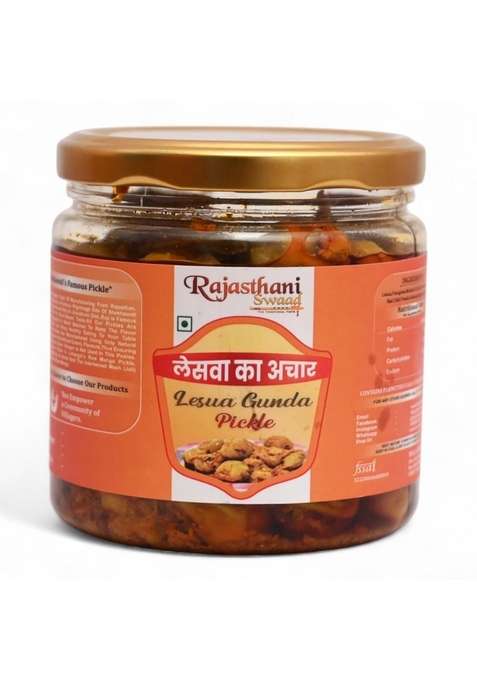Rajasthani Swaad Lesua Gunda Pickle Homemade Leswa Achar | Less Oil And Prepad In Small Batches Traditional Marwadi Taste 400 Grams