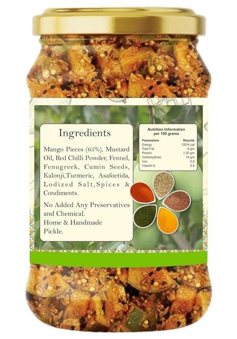 Hitkram 100 Natural Mango Pickle 500Gm Free From Artificial Colors And Additives Aam Ka Achar