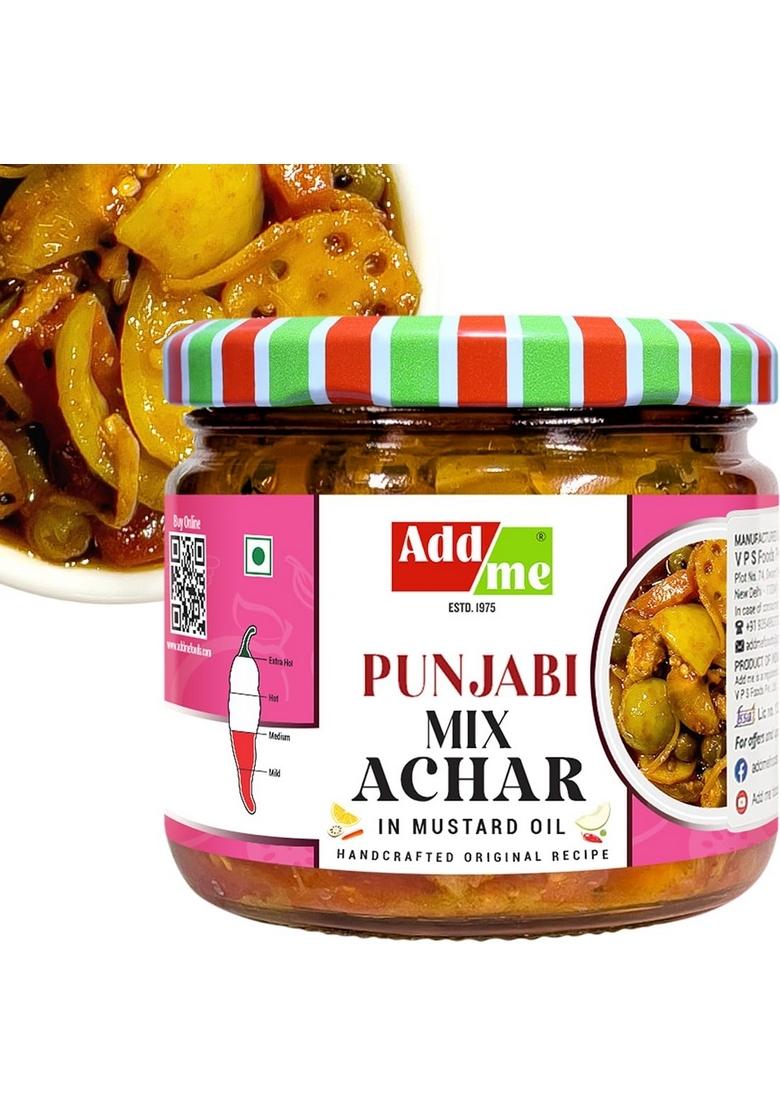 Add Me Homemade Authentic Punjabi Mix Achar 300Grm | Traditional Spicy Ghar Ka Bana Achhar Masaledar Tasty Flavours Mixed Pickles Handmade Indian Pickle