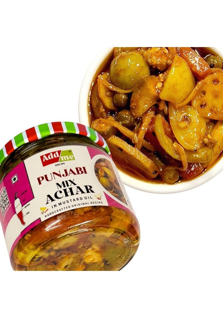 Add Me Homemade Authentic Punjabi Mix Achar 300Grm | Traditional Spicy Ghar Ka Bana Achhar Masaledar Tasty Flavours Mixed Pickles Handmade Indian Pickle