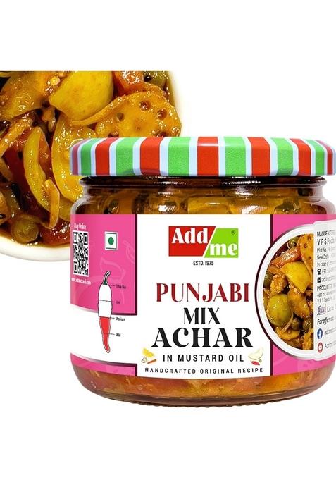 Add Me Homemade Authentic Punjabi Mix Achar 300Grm | Traditional Spicy Ghar Ka Bana Achhar Masaledar Tasty Flavours Mixed Pickles Handmade Indian Pickle