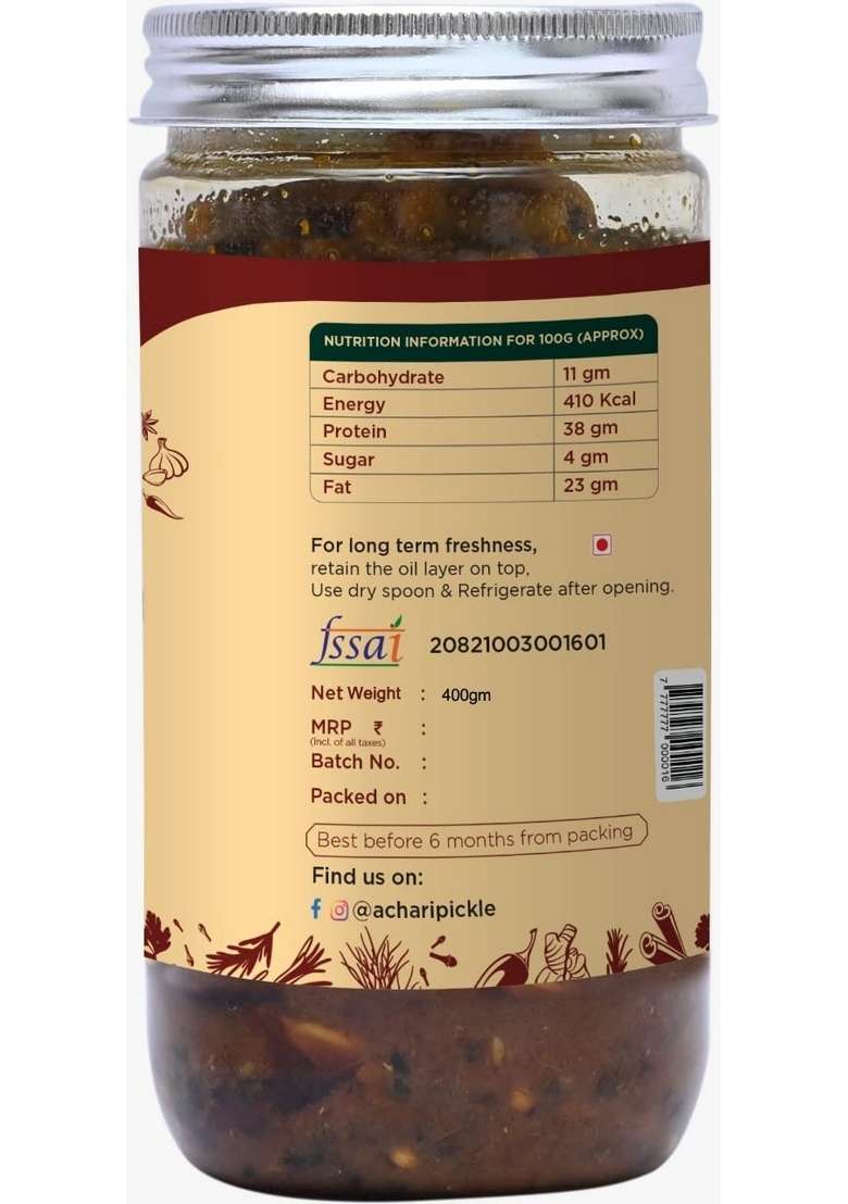 Achari Pickles Homemade Oregano Twist Boneless Chicken Pickle 400 Gm Delhi North Style - Indya
