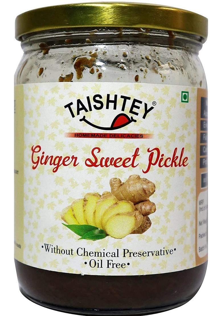Taishtey Homemade Ginger Sweet Pickle Adrak Ka Meetha Achar 500 Grams Jar