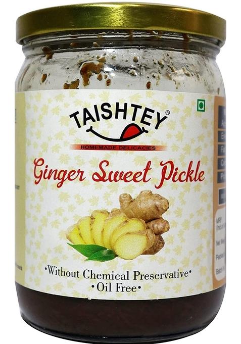 Taishtey Homemade Ginger Sweet Pickle Adrak Ka Meetha Achar 500 Grams Jar