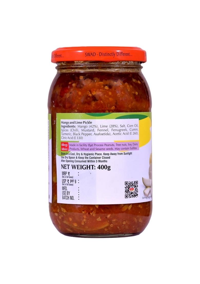 Swad Distinctly Different Delicious Lime Chilli Pickle 400 Gm Nimbu Ka Achar