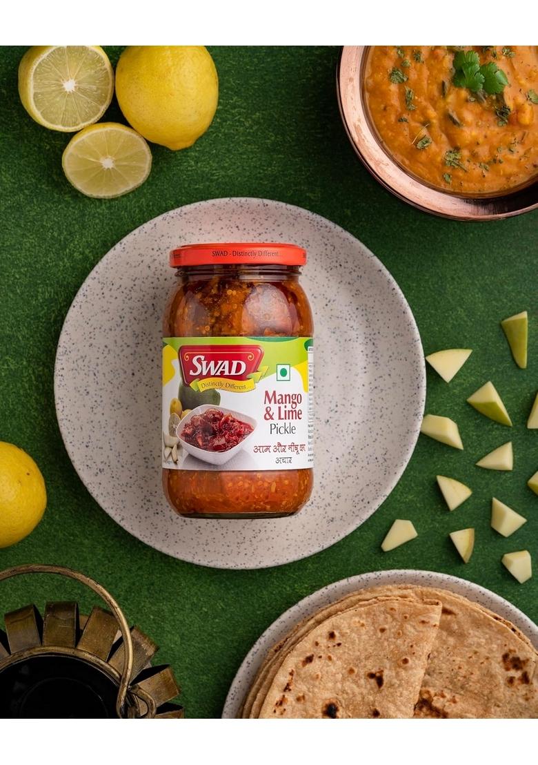 Swad Distinctly Different Delicious Lime Chilli Pickle 400 Gm Nimbu Ka Achar
