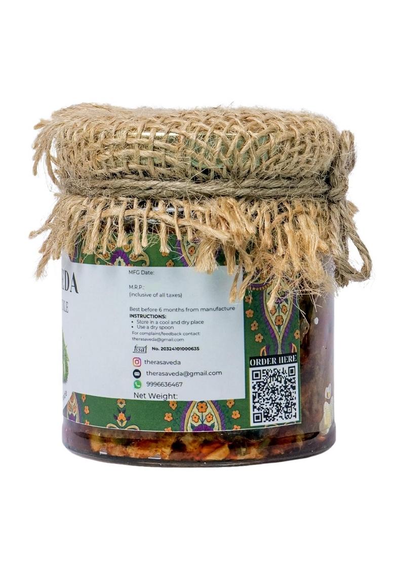 The Rasaveda Authentic Karele Ka Achar 300Gm | Bitter Gourd Pickles North Indian Karela Pickle In Fresh Mustard Oil Glass Jar