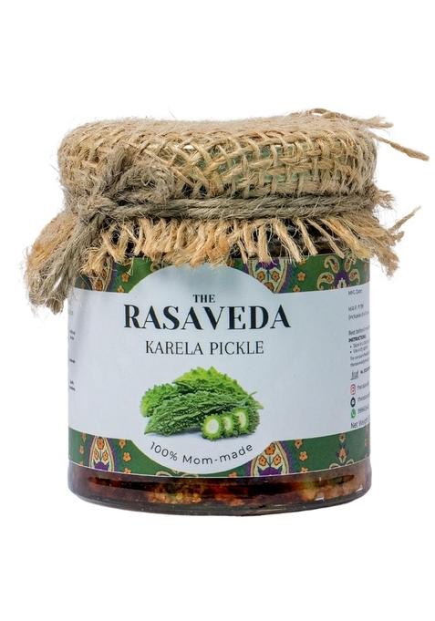 The Rasaveda Authentic Karele Ka Achar 300Gm | Bitter Gourd Pickles North Indian Karela Pickle In Fresh Mustard Oil Glass Jar
