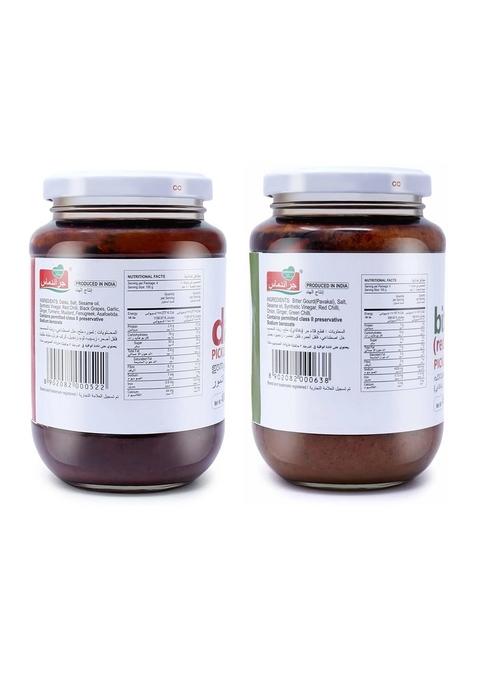 Grandmas Authentic Kerala Style Dates Pickle Bitter Gourd Pavakkai Combo | 400G Bottle Healthy And Tasty South Indian