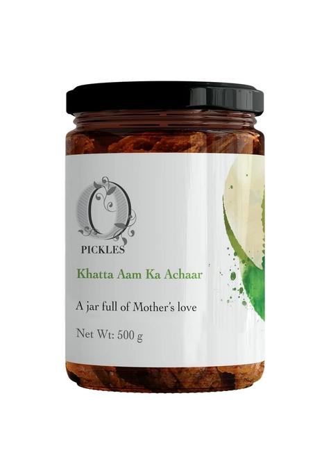 Opickles Khatta Aam Ka Achar Homemade Handmade Flavourful Delicious Sour Mango Pickle Traditional Taste No Added Preservatives Chemical Free 500 Gram Pack