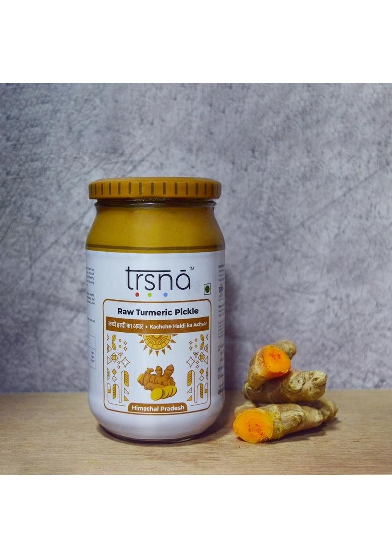 Trsna Raw Turmeric Pickle 400 Grams | Traditionally Made Kachche Haldi Ka Achaar Handpicked Sun Dried Spices Authentic Himachali Techniques Premium Gourmet In Himachal Pradesh