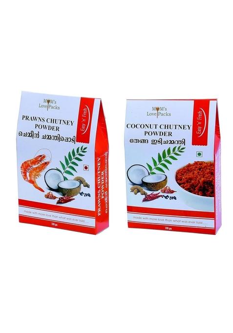 Mom'S Love Packs Roasted Coconut Chutney Powder 100 G Prawns Combo