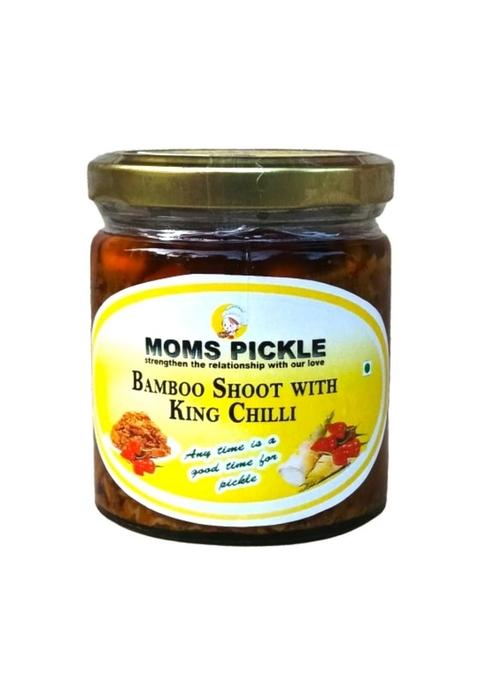 Moms Pickle Homemade Bamboo Shoot With King Chilli Bhut Jolokia 180G