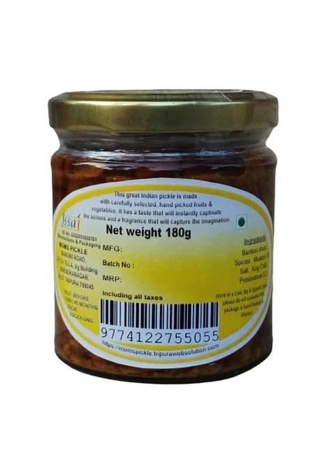 Moms Pickle Homemade Bamboo Shoot With King Chilli Bhut Jolokia 180G