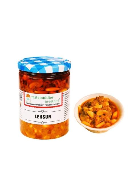 Tastebuddies By Madhu Madhu® Lehsun Pickle 450 Gm Handcrafted Homemade Gourmet Garlic Bold Savory Flavor In Wood Pressed Mustard Oil Authentic Taste Of India