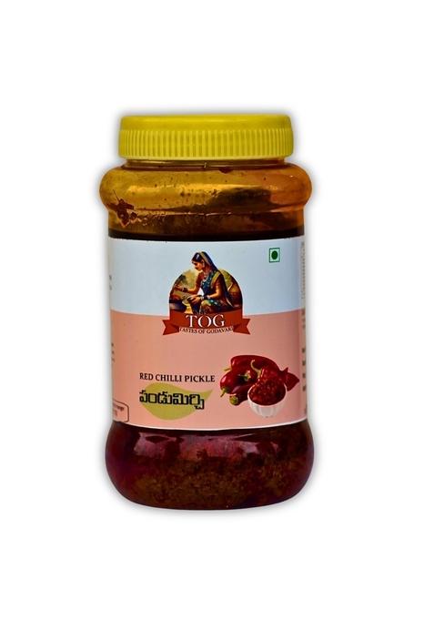 Tastes Of Godavari Tog Spicy Red Chilli Pickle – Authentic South Indian With Bold Tangy Flavor 500G | Vegan Gluten Free All Natural Ingredients Pandu Mirapakaya
