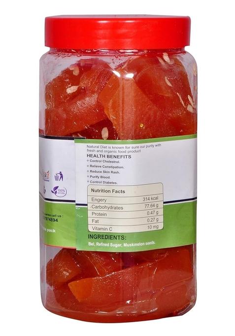 Natural Diet Organic Mother Made Sweet Bael Murabba Pieces 1Kg We Serve You Eat No Artificial Colors Flavors