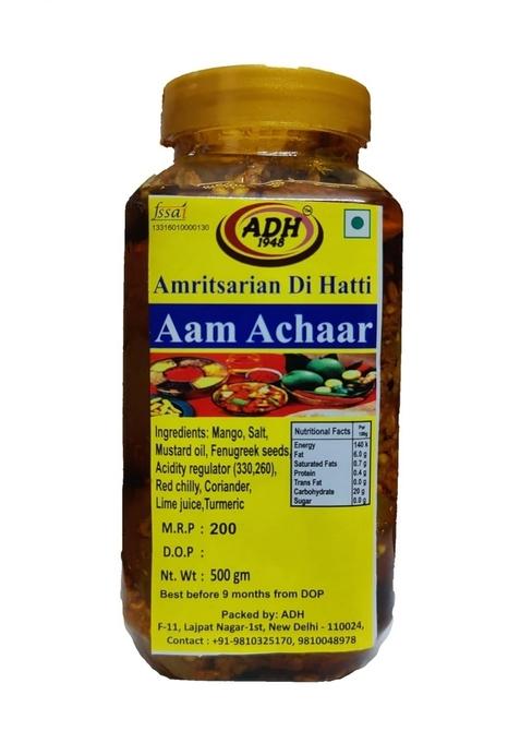 Adh Homemade Mango Pickle 500G | Secret Recipe Dry And Spicy 100 Natural Ingredients No Preservatives Or Chemicals Achar Organic