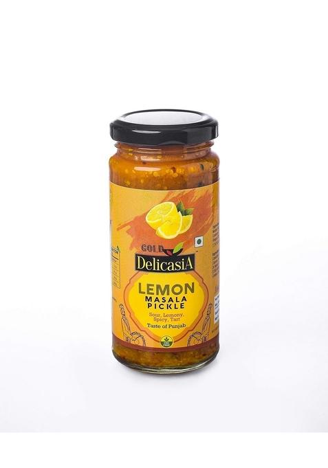 Delicasia Gold Lemon Masala Pickle 250 Gm Brand Of Sr'S Indian Flavor No Artificial Color And Flavors Gluten Free 77 Years Trust