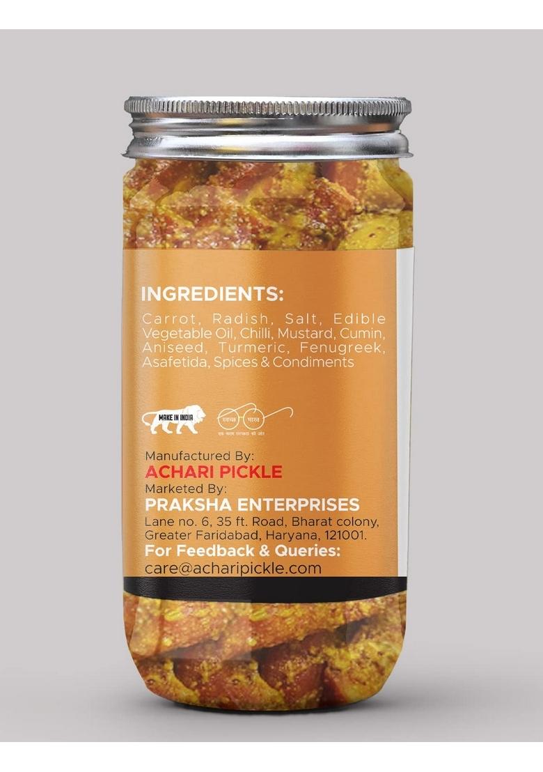 Achari Pickles Carrot Radish Pickle Home Made Gajar Mooli Ka Achar 400 Gm I Taste Bhi Health Homemade Organic