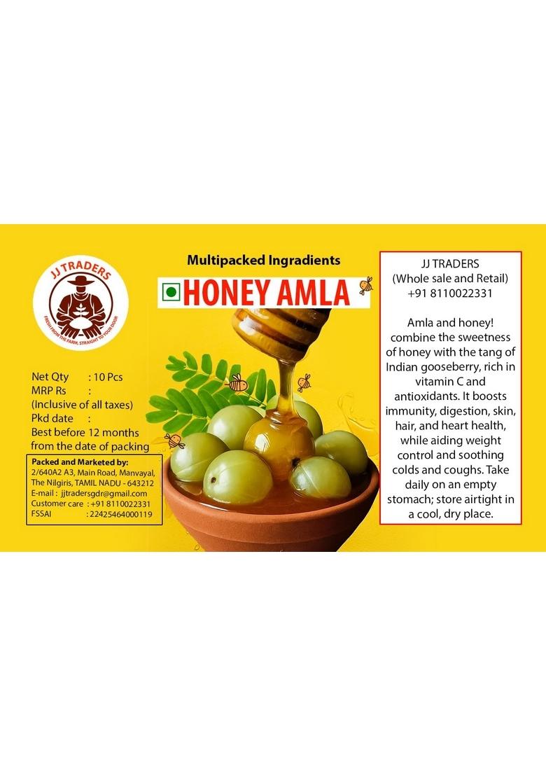 Jj Traders Honey Amla Premium Indian Gooseberry In Pure Natural Immunity Booster 10 Pieces Pack Rich Vitamin C And Antioxidants