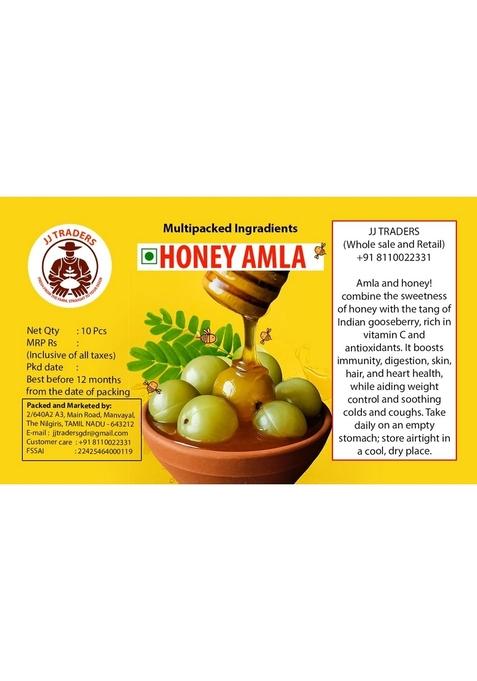 Jj Traders Honey Amla Premium Indian Gooseberry In Pure Natural Immunity Booster 10 Pieces Pack Rich Vitamin C And Antioxidants