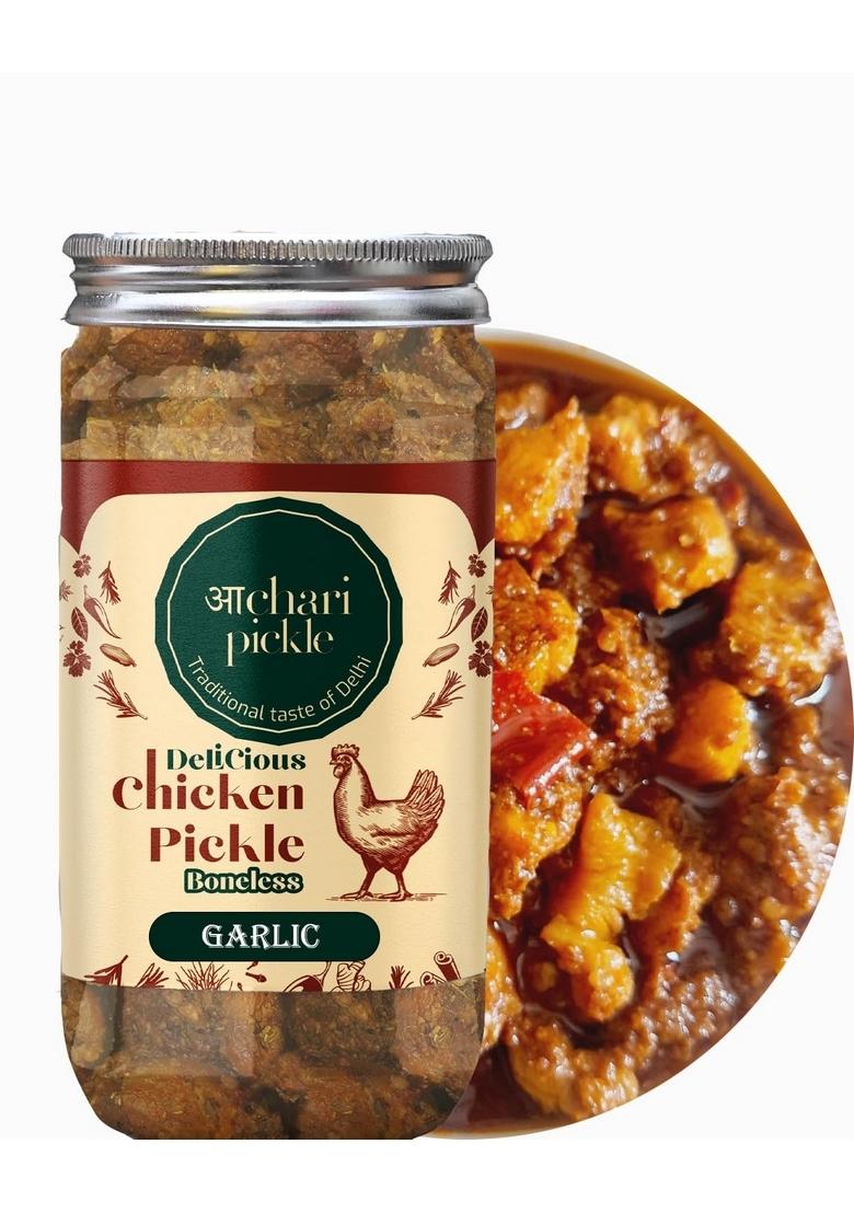 Achari Pickle Homemade Garlic Boneless Chicken 400 Gm Non Veg Ka Achar Mutton
