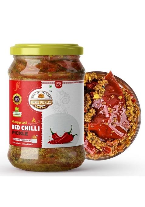 Homiepickles Red And Green Chilli Pickle Homemade Lal Hare Mirchi Ka Achar In Fresh Pack Of 1 450Gm