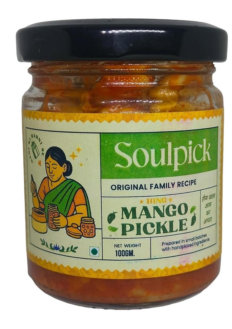 Soulpick Hing Mango Pickle 100Gm | Homemade Style Authentic Nani Ki Barni Taste No Preservatives
