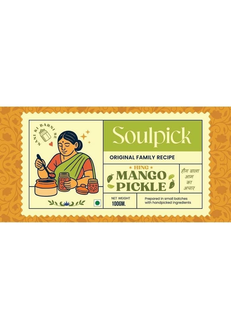Soulpick Hing Mango Pickle 100Gm | Homemade Style Authentic Nani Ki Barni Taste No Preservatives