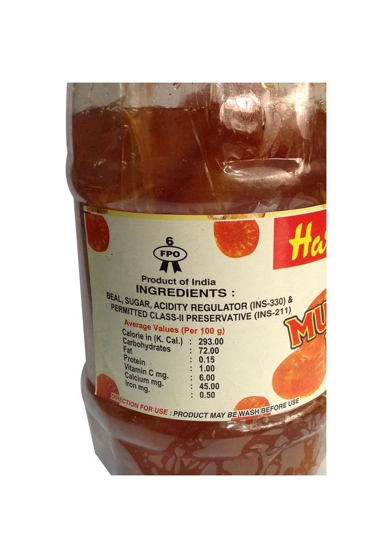 Harnarains International Old Delhi Murabba Beal In Syrup 900 Grams - Indya