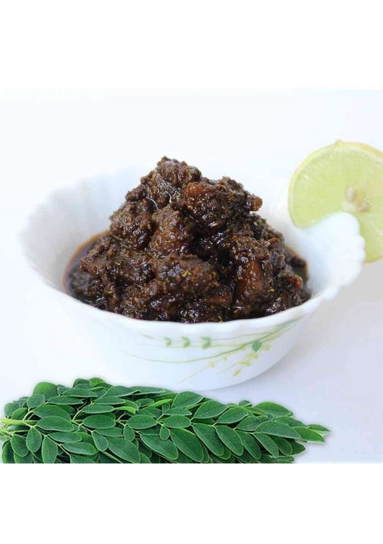 Sitara Foods Munagaku Moringa Drumstick Leaves Chicken Pickle Home Made 250 Grams Pack - Indya