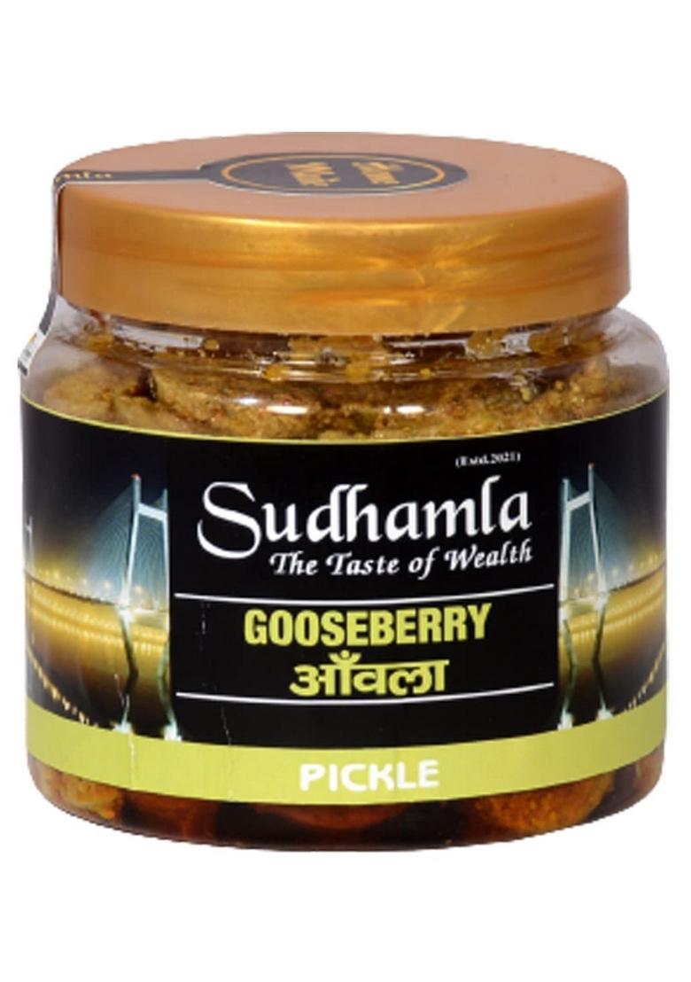 Sudhamla Amla Gooseberry Pickle Without Garlic | Sourced From Pratapgarh Homemade Handmade Pickles Tangy Taste Less Oil No Added Sugar 15 Days Sun Dried 200 Gms