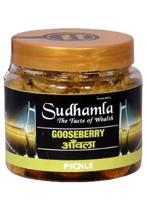 Sudhamla Amla Gooseberry Pickle Without Garlic | Sourced From Pratapgarh Homemade Handmade Pickles Tangy Taste Less Oil No Added Sugar 15 Days Sun Dried 200 Gms