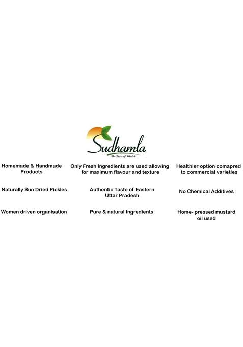 Sudhamla Amla Gooseberry Pickle Without Garlic | Sourced From Pratapgarh Homemade Handmade Pickles Tangy Taste Less Oil No Added Sugar 15 Days Sun Dried 200 Gms