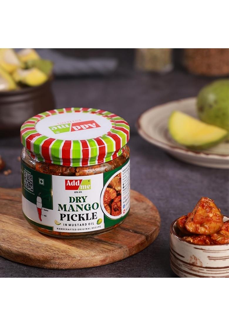 Add Me North Indian Homemade Dry Mango Pickle Very Less Oil Sukha Aam Ka Achar 300Gm Glass Jar
