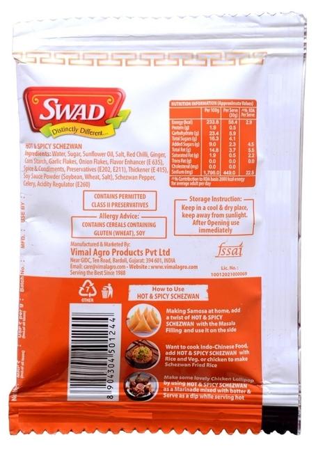 Swad Hot Spicy Schezwan 40G Pack Of 50 | Dip Spread Chutney Marinate