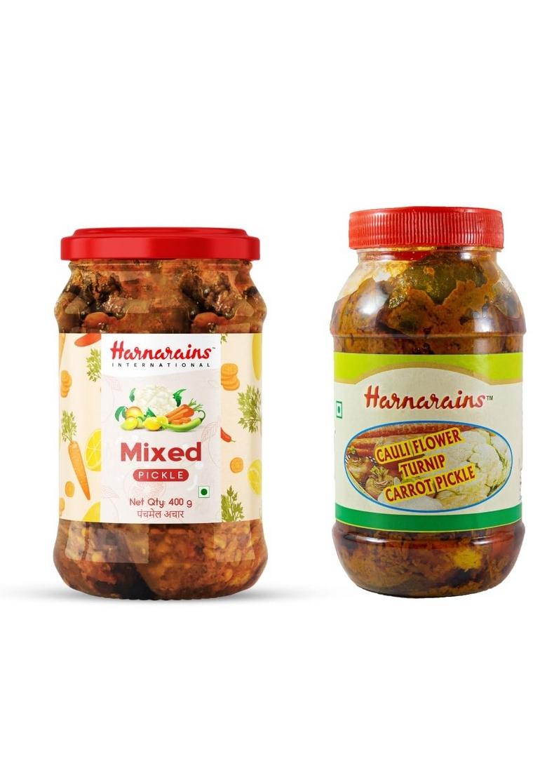 Harnarains International Mixed Pickle Carrot Cauliflower Turnip 400 Gm Pack Of 2