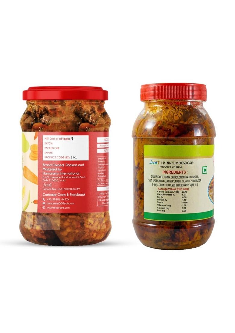 Harnarains International Mixed Pickle Carrot Cauliflower Turnip 400 Gm Pack Of 2