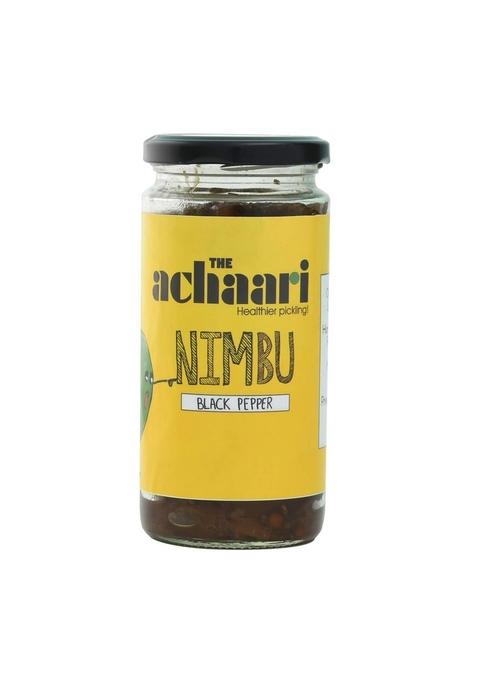 The Achaari Nimbu Black Pepper Pickle 100 No Oil Preservative Homemade Lemon 400 Grams
