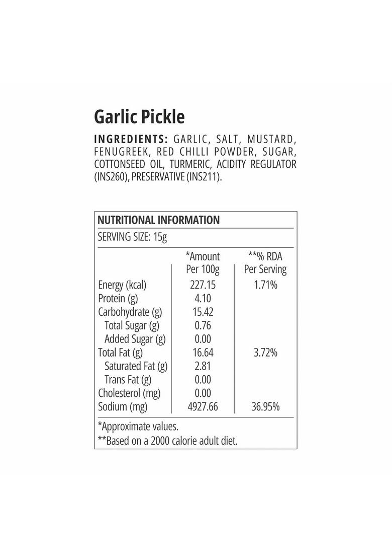 Madhur Garlic Pickle 250G Tin Pack Lahsun Ka Achaar Traditional Indian Taste Made With Real Spices Mustard Oil Spicy Tangy 100 Vegetarian In India