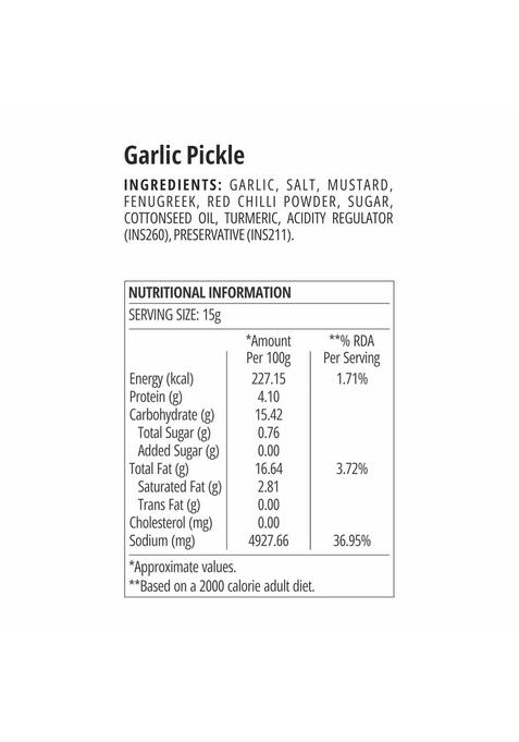 Madhur Garlic Pickle 250G Tin Pack Lahsun Ka Achaar Traditional Indian Taste Made With Real Spices Mustard Oil Spicy Tangy 100 Vegetarian In India