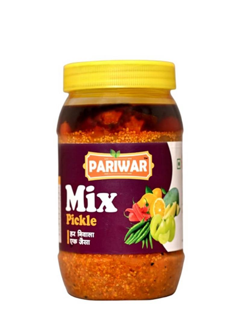 Pariwar Mix Pickle | Assorted Spiced Vegetable Blend For Meal Plates Thali Servings Paratha Pairing Lunch Boxes Home Dining Moments Traditional Mixed Achar 500G